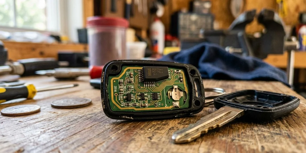 Transponder chip inside a key fob